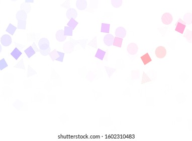 Light Pink, Yellow vector background with polygonal style with circles. Circles, lines, rhombus with colorful gradient. Modern template for landing page.