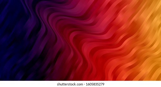 Light Pink, Yellow vector background with bent lines. Colorful geometric sample with gradient curves.  Best design for your posters, banners.