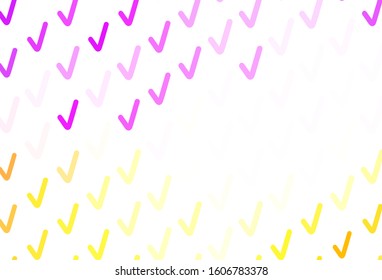 Light Pink, Yellow vector background with curved lines. Creative illustration in halftone style with gradient. A new texture for your  ad, booklets, leaflets.