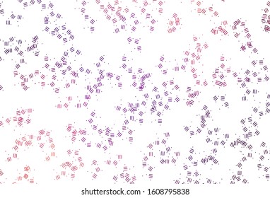 Light Pink, Yellow vector background with straight lines, dots. Lines on blurred abstract background with gradient. Pattern for ad, booklets, leaflets.