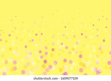 Light Pink, Yellow vector background with bubbles. Blurred bubbles on abstract background with colorful gradient. Design for poster, banner of websites.