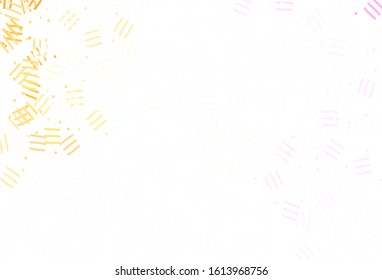 Light Pink, Yellow vector background with stright stripes, dots. Blurred decorative design in simple style with lines. Template for your beautiful backgrounds.