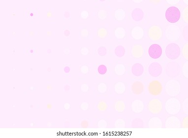 Light Pink, Yellow vector background with spots. Modern abstract illustration with colorful water drops. Design for your business advert.