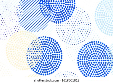 Light Pink, Yellow vector background with spots. Glitter abstract illustration with blurred drops of rain. Design for your business advert.