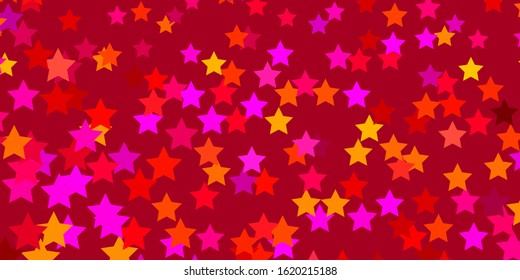 Light Pink, Yellow vector background with colorful stars. Colorful illustration with abstract gradient stars. Theme for cell phones.
