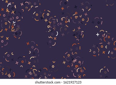 Light Pink, Yellow vector background with arithmetic signs. Illustration with Numeral symbols on abstract template. Best design a poster, banner of a math college.