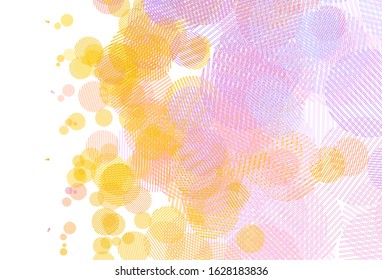 Light Pink, Yellow vector background with spots. Blurred decorative design in abstract style with bubbles. Pattern for beautiful websites.
