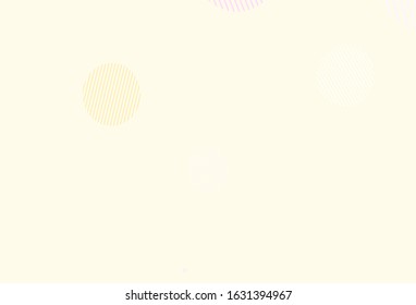 Light Pink, Yellow vector background with bubbles. Abstract illustration with colored bubbles in nature style. Pattern for ads, leaflets.