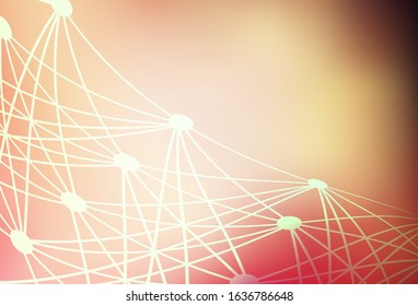 Light Pink, Yellow vector background with forms of artificial intelligence. Colorful design in simple style with AI links. Template for ads of intellect, innovations.