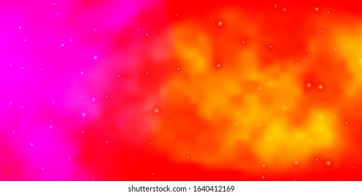 Light Pink, Yellow vector background with colorful stars. Colorful illustration with abstract gradient stars. Best design for your ad, poster, banner.