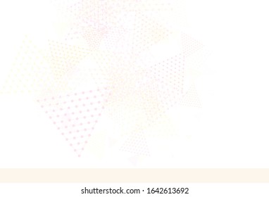 Light Pink, Yellow vector background with polygonal style with circles. Illustration with set of colorful circles, triangles. Pattern for websites.