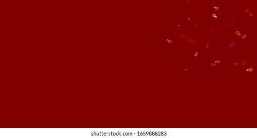 Light Pink, Yellow vector background with woman symbols. Colorful feminism symbols with a gradient in modern style. Background for ui designers.