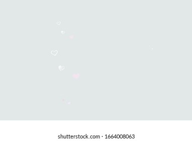 Light Pink, Yellow vector background with hearts. Illustration with shapes of gradient hearts on blur backdrop. Pattern for marriage gifts, congratulations.