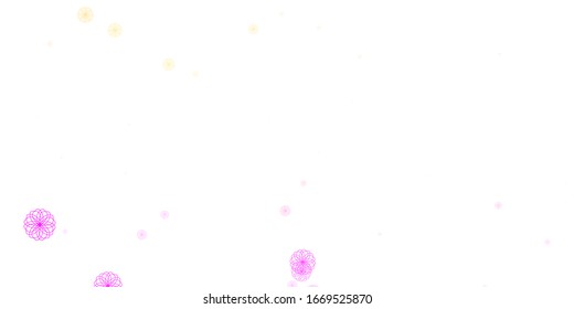 Light Pink, Yellow vector background with bubbles. Modern abstract illustration with colorful circle shapes. New template for a brand book.