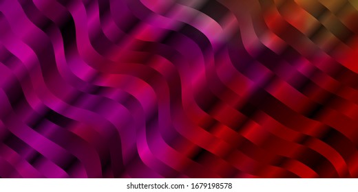 Light Pink, Yellow vector background with curved lines. Brand new colorful illustration with bent lines. Design for your business promotion.