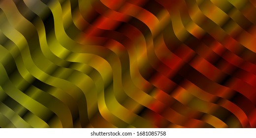 Light Pink, Yellow vector background with bent lines. Colorful illustration in circular style with lines. Best design for your posters, banners.