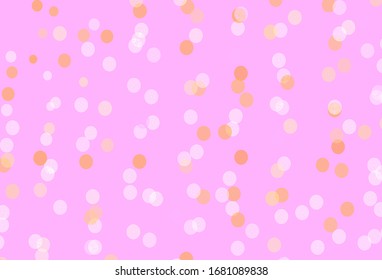 Light Pink, Yellow vector background with beautiful snowflakes. Shining colorful illustration with snow in christmas style. New year design for business advert.