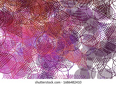 Light Pink, Yellow vector background with triangles, circles. Modern abstract illustration with colorful dots, lines. Smart design for your adverts.