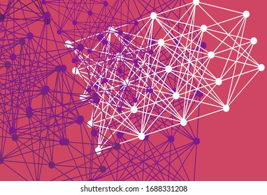 Light Pink, Yellow vector background with forms of artificial intelligence. Shining illustration with AI shapes on abstract template. Design for depiction of cyber innovations.