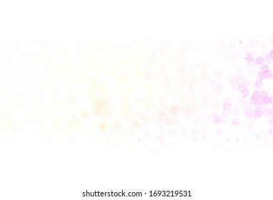 Light Pink, Yellow vector background with abstract shapes. Colorful chaotic forms with gradient in modern style. Elegant design for wallpapers.