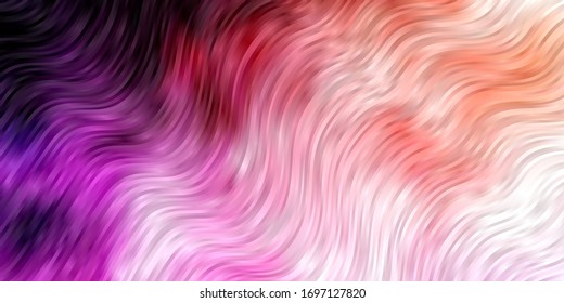 Light Pink, Yellow vector background with lines. Bright sample with colorful bent lines, shapes. Best design for your ad, poster, banner.