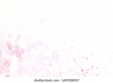 Light Pink, Yellow vector background with spots, lines. Decorative design in abstract style with bubbles, lines. Pattern for beautiful websites.
