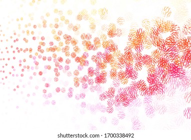 Fondo vectorial amarillo rosa claro con puntos, líneas. Ilustración abstracta moderna con puntos coloridos, líneas. Diseño para su anuncio comercial.