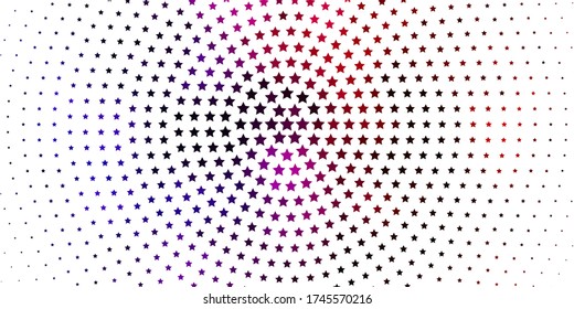 Light Pink, Yellow vector background with small and big stars. Colorful illustration with abstract gradient stars. Pattern for new year ad, booklets.