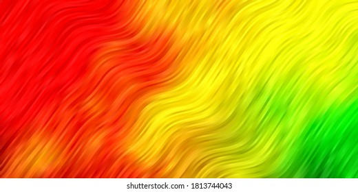 Light Pink, Yellow vector background with wry lines. Brand new colorful illustration with bent lines. Pattern for websites, landing pages.