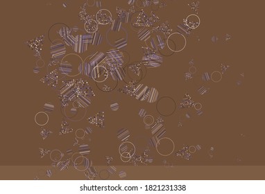 Fondo vectorial amarillo rosa claro con estilo poligonal con círculos. Decoración de estilo abstracto con líneas, puntos. Patrón para comerciales.
