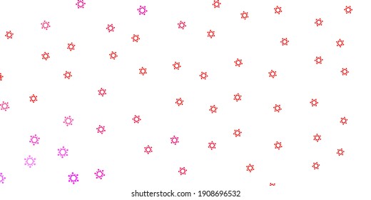 Light pink, yellow vector background with covid-19 symbols. Abstract illustration with biological gradient shapes. Simple design against epidemic information.