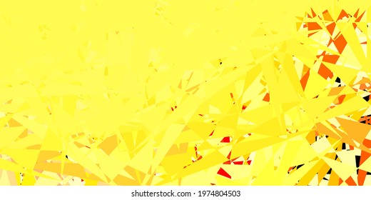 Light pink, yellow vector background with triangles. Magnificent abstract illustration with triangular shapes , forms. Pattern for promotions.