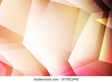 Light Pink, Yellow vector background with set of hexagons. Glitter abstract illustration in hexagonal style. New template for your brand book.