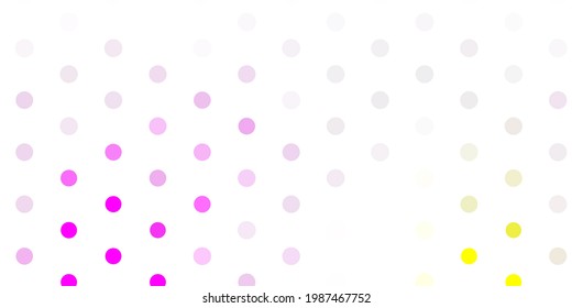 Light pink, yellow vector background with spots. Illustration with set of shining colorful abstract spheres. New template for a brand book.