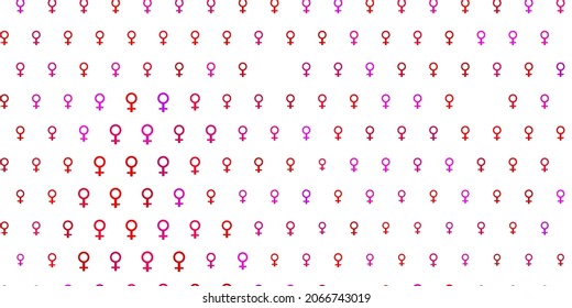 Light Pink, Yellow vector background with woman symbols. Colorful feminism symbols with a gradient in modern style. Best design to show the power of women.