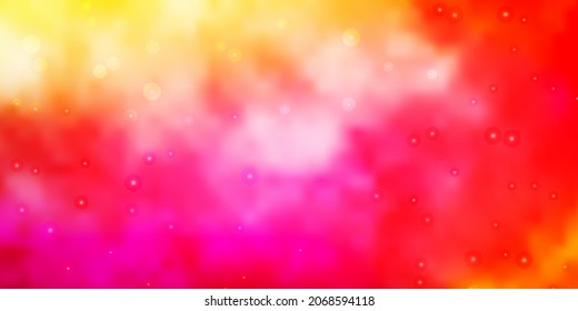 Color rosa claro, fondo vectorial amarillo con estrellas coloridas. Ilustración abstracta geométrica moderna con estrellas. Patrón para envolver regalos.