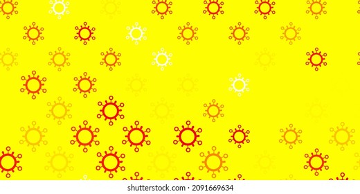 Light pink, yellow vector background with covid-19 symbols. Colorful abstract illustration with gradient medical shapes. Simple design against epidemic information.