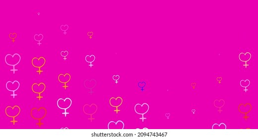 Light Pink, Yellow vector background with woman symbols. Abstract illustration with a depiction of women power. Simple design for your web site.