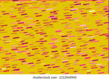 Color rosa claro, fondo vectorial amarillo con líneas rectas. Ilustración abstracta brillante con palos de color. Fondo para anuncios de TV.