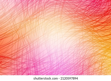 Light Pink, Yellow vector background with wry lines. Colorful abstract illustration with gradient lines. Abstract design for your web site.