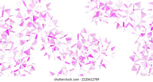 Light pink, yellow vector background with christmas snowflakes. Gradient colorful illustration with snow elements in xmas style. New year ad, booklets pattern.