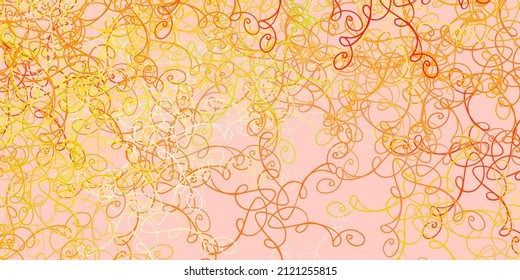 Light Pink, Yellow vector background with curves. Bright illustration with gradient circular arcs. Best design for your ad, poster, banner.