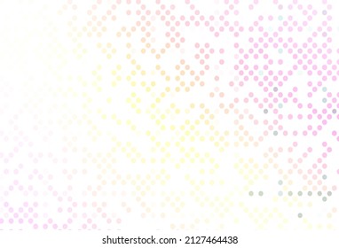 Fondo vectorial amarillo rosa claro con burbujas. Diseño decorativo borroso en estilo abstracto con burbujas. Patrón para sitios web hermosos.