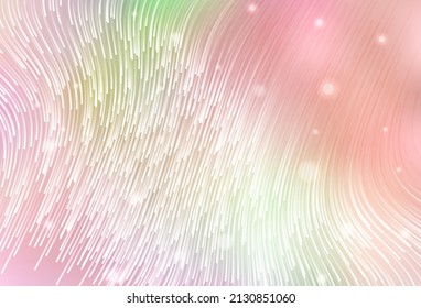Light Pink, Yellow vector background with bent lines. A sample with colorful lines, shapes. Texture for booklets, leaflets.