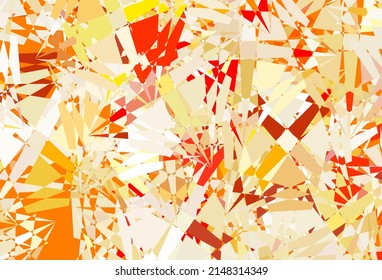 Fondo vectorial amarillo rosa claro con triángulos. Magnífica ilustración abstracta con formas triangulares, formas. Una adición fácil a sus comerciales.