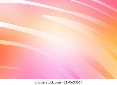 Light Pink, Yellow vector background with bent lines. Glitter abstract illustration with wry lines. Elegant pattern for a brand book.