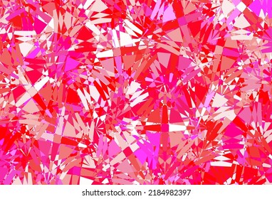 Hellrosa, gelber Vektorhintergrund mit polygonalen Formen. Webmaterial-Illustration mit bunten abstrakten Dreiecken. Eine einfache Ergänzung zu Ihren Werken.