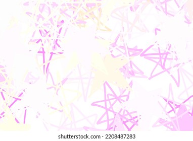 Color rosa claro, fondo vectorial amarillo con estrellas de color. Ilustración de colores brillantes con estrellas. Mejor diseño para tu anuncio, afiche, banner.