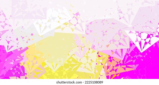 Light Pink, Yellow vector background with polygonal forms. Outstanding abstract illustration with range of colorful triangles. An easy addition to your commertials.