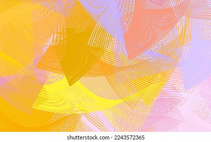 Light Pink, Yellow vector background with wry lines. Colorful gradient illustration in simple style with lines. Elegant pattern for a brand book.